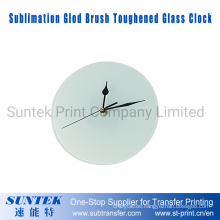 30*30 Sublimation Round Glod Brush Toughened Glass Clock